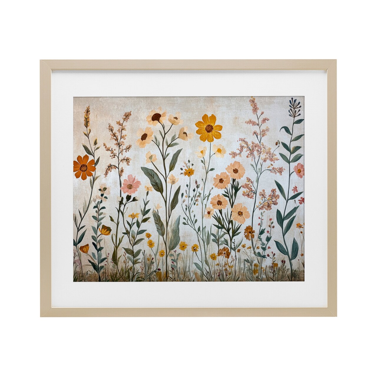 Stupell Industries Growing Tall Wildflowers Framed Print Under Glass, design by Petal Prints Design